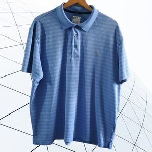 Izod GOLF Shirt Mens Size Xl X-large Blue White Striped Boxed Lines Polo…